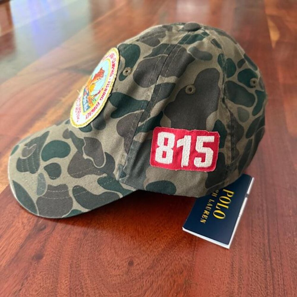 SOLD! RALPH LAUREN 1 OF 1 RIVER GUIDE SPORTING FISHING PATCH CAMO CAP RL 815 NWT - Picture 4 of 9